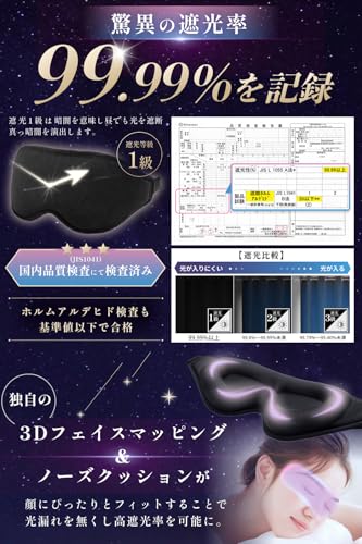 CLAXIA アイマスク 無重力フィット 完全遮光