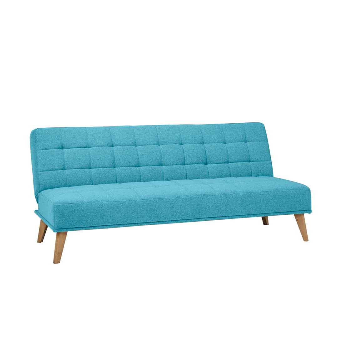 SHIITO | Modelo Versalles - Sofá Cama con Apertura Clic-Clac | Donde la Elegancia y el Confort se encuentran | Diseño Capitoné en Color Turquesa | 189.5 x 88 x 89 cm