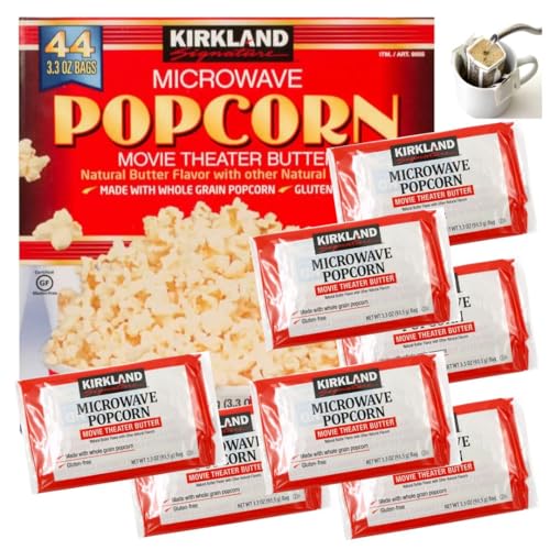 KIRKLAND カークランドシグネチャー MICROWAVE 電子レンジ用 ポップコーン 93.5グラム 7袋入り ドリップコーヒー1袋付き