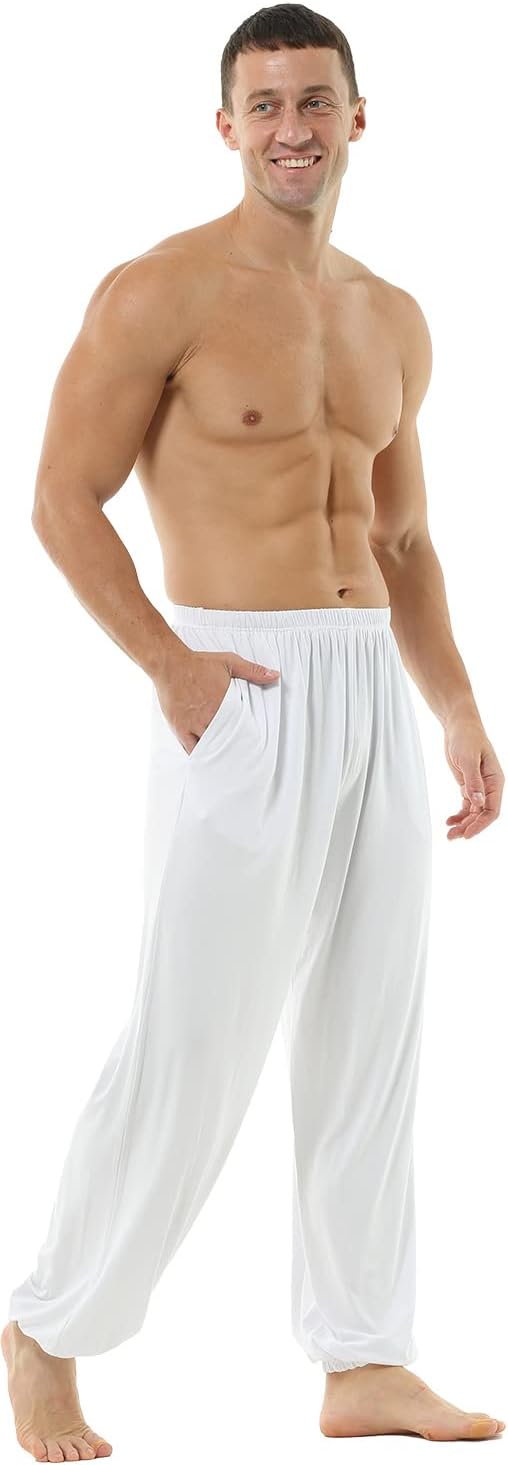 Hoerev Men's Super Soft Modal Yoga Pants Lightweight, Loose Fit with Pockets - Image 3