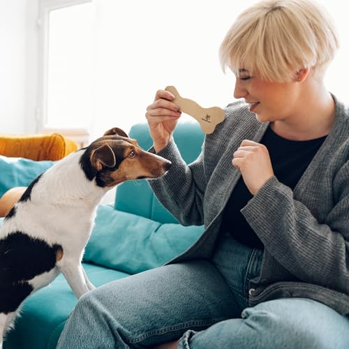 Wildfang® Leder Kauknochen Hund, Größe S – zahnpflege Hund, Hundespielzeug, kauspielzeug & kauknochen Welpen – für leichte bis mittlere Kauer (unter 1 kg), 1 Stück