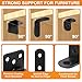 26PCS L Bracket Corner Brace Kit, 3 Sizes Stainless Steel L Brackets for Wood Shelves, 90 Degree Right Angle Bracket, Black Metal Corner Brackets for Furniture Cabinet Drawer Chair (with 88 Screws)