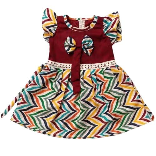 World Trendy Fashion Soft Girls A-Line Solid Dress – Cotton Blend Baby & Kids Short Sleeves-image-37