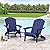 Christopher Knight Home Celeste Outdoor Acacia Wood Folding Adirondack Chairs (Set of 2), Navy Blue