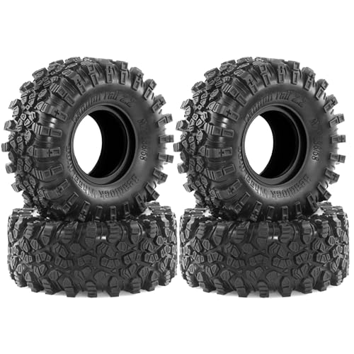 REDSPIDER • Rubber 2.2'' Crawler Tires 2.2'' All Terrain Tires for 2.2'' Beadlock Wheels 1/10 1/8 Scale Rock Crawler Car Axial SCX10 90047 D90 TF2 Tamiya CC01 TRX4 TRX6 Redcat Racing TC8 Marksman