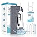 Femometer Munddusche Kabellos Elektrische Wasserflosser mit 5 Modi und 5 Düsen IPX7 Wasserdicht 300ML Wassertank Schwerkraft-Kugel-Design Oral Irrigator Water Flosser Zahnreiniger für Zuhause Reise