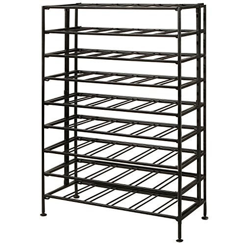 Mygift Black Metal Wine Rack Freestanding Floor Stand, 9 Tier Beverage Bottle Storage Shelf - Holds Up To 54 Bottles #TOP5