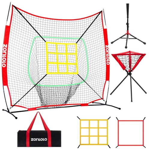 ZONLOLO 6x6ft Portable Baseball & Softball Net for...