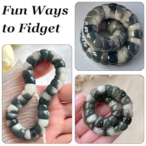Image of Natural Bodhi Seed Bracelets Anxiety Fidget Bracelets Anxiety Relief Items Protection Healing Stretch Bodhi Fidget Bracelet for Women Men