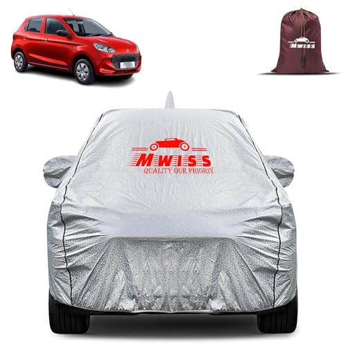 Image of Waterproof Car Body Cover for Maruti Suzuki Alto K10 | Mirror & Antenna Pocket Anti-Scratch with Soft Cotton Inner Lining Triple Stitched Protection| Heat Resistant | Rain Protection (Silver)