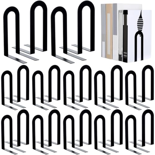 Chunful Metal Bookends, 6 Pcs, Black, Round