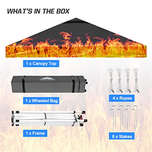 Eagle Peak 10X10 Pop Up Canopy Tent Instant Outdoor Canopy Easy Set Up Straight Leg Folding Shelter With 100 Square Feet Of Shade, Flame #TOP7
