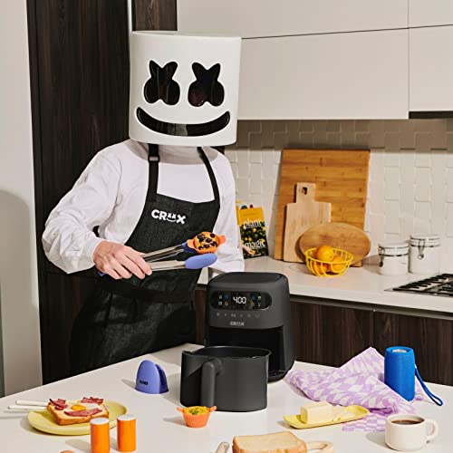 CRUX x Marshmello 3.0 QT Digital Air Fryer with TurboCrisp Technology, Touch Screen Temperature Control, Timer and Auto Shut-off, Fully Programmable, Silicone Cupcake Molds Included, Black by Crux - Image 2