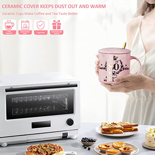 80th Birthday Gifts for Women, 14oz Gold Pattern Coffee Mug, Fabulous 80 Limited Edition, Microwave Dishwasher Safe, Unique Gift for Mum, Best Friend, Wife, Sister, Coworker, Beautifully Gift Boxed - Image 3