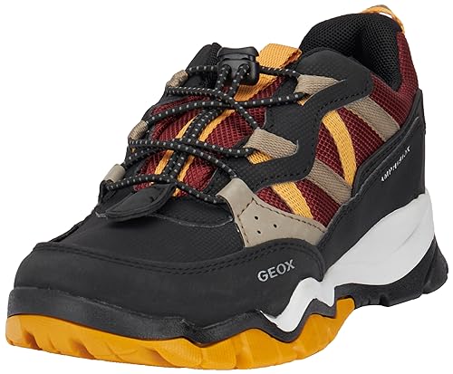 Geox J MONTRACK BOY B ABX, Zapatillas para Niños, BLACK/BORDEAUX, 29 EU