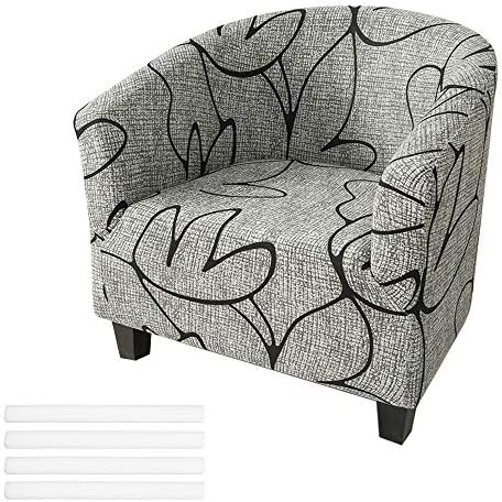 Tub Chair Cover for Armchairs Stretch Chair Sofa Slipcover Removable Couch Cover Slipcover Furniture Protector for Dining Living Room Office Universal Armchair (Grey)