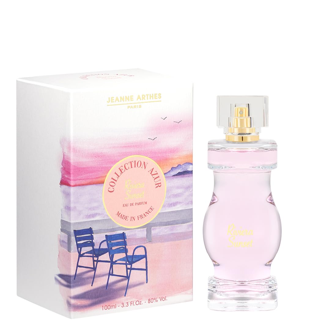 JEANNE ARTHES French Way Of Life Eau de Parfum for Women - Azur Collection - Riviera Sunset - Floral & Fruity - Musk & Sandalwood - Made in Grasse - Perfume Women - 100ml