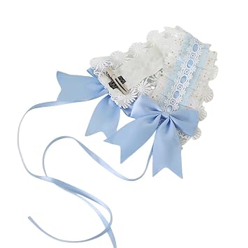 Lolita Headband Bow Lace Hairband French Maid Headdress Lolita Hair Accessories for Women Costume Light Blue
