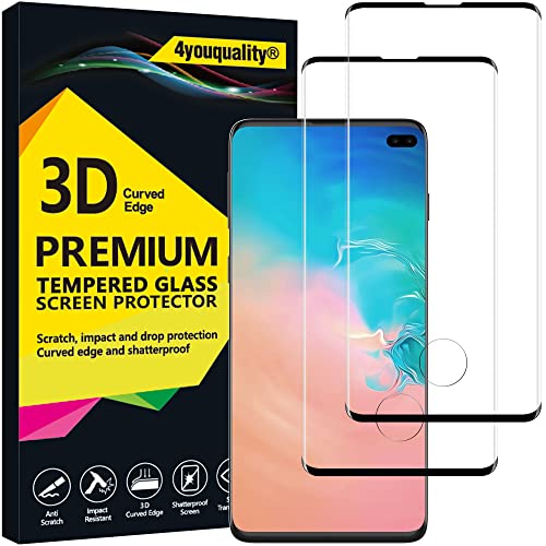 4youquality Tempered Glass Screen Protector for Samsung Galaxy S10 Plus S10+ 2-Pack [LifetimeSupport][Impact-Resistant][Anti-Shatter][Anti-Scratch]