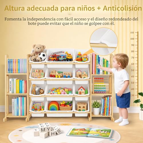Wooden Toy Organizer with 12 Bins, 50% Off Deal - Image 5
