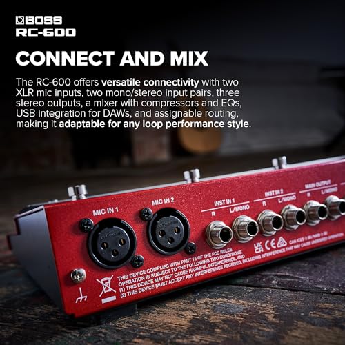 Image of BOSS RC-600 Floor-Based Loop Station for Looping Musicians | Evolved Features & Customizable Functions | Next-Generation Sound Quality | Massive Onboard Effects Options | Unmatched Real-Time Control | • 6 Stereo Tracks • 32-Bit Floating-Point Processing, 44.1 Khz Wav Format • Approx. 1.5 Hours Max, 3 Stereo Outputs