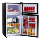 OLIXIS 3.2 Cu.Ft Mini Fridge with Freezer, Small Refrigerator, Black