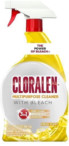 Cloralen All Purpose Cleaner with Bleach Spray - 32 fl oz - Fresh Scent - 3-in-1 Multipurpose Cleaner