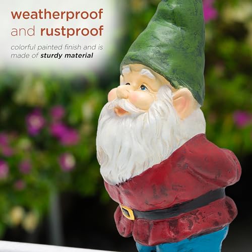 Alpine Corporation 11" Tall Classic Outdoor Garden Gnome Yard Statue Decoration by Alpine Corporation - Image 4