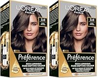 L'Oreal Paris Préférence Permanent Hair Colour - 3 Dark Brown (Intense, Fade-Defying Colour) (Pack of 2)
