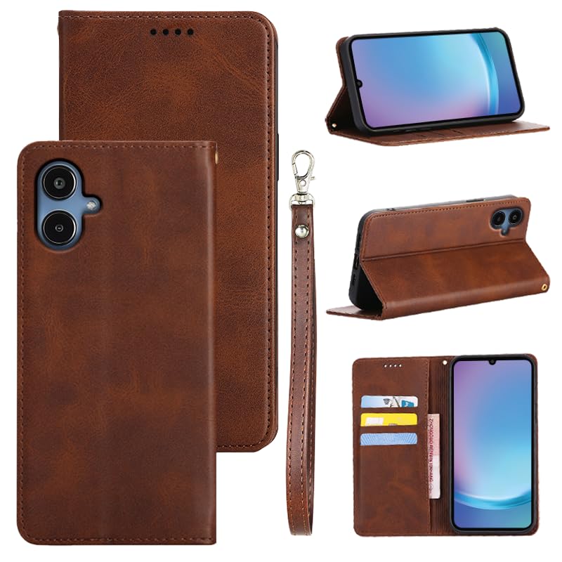 適用 Galaxy A25 5G ケース 手帳型 ギャラクシーA25 5G SC-53F SCG33 用 手帳型ケース スマホケース カバー 手帳型 PUレザー カード収納 財布型 耐衝撃 ケース マグネット スタンド機能付き 5色(Galaxy A25 5G SCG33 SC-53F 用 ケース 手帳型) (ダークブラウン)