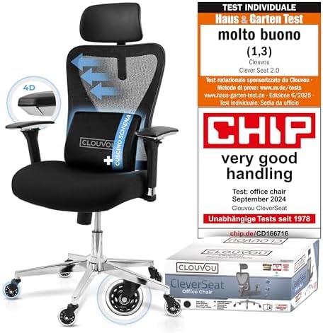CleverSeat Sedia ufficio ergonomica [TOP DI GAMMA] Sedia da scriv...