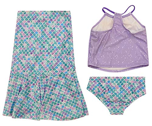 Toddler and Big Girl Authentic Character Rash Guard and Swimsuit Set UPF 502