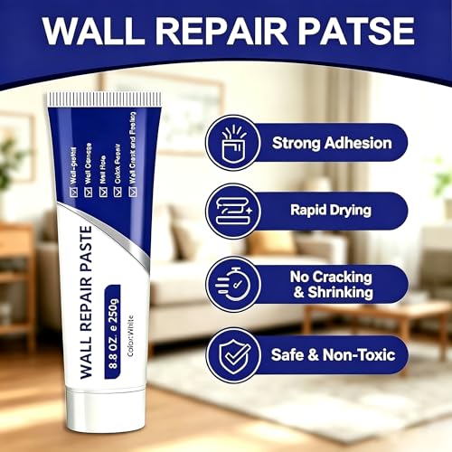 Drywall Repair Kit with Scraper & Sandpaper, Wall Repair Paste for Holes & Cracks, Professional Drywall Patch Paste & Wall Repair Ointment for DIY Home Improvement by Generic - Used condition - Image 2