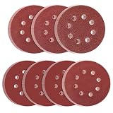 40 Pz Dischi Abrasivi 125mm, Carta Vetrata per Levigatrice Rotorbitale, Disco Abrasivo per Smerigliatrice da 60 Grana con 8 Fori per pareti, legno, metallo, ecc