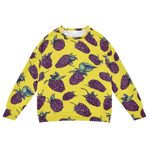 JUNZAN Fresh Mulberry Fruit Yellow Little Kids Hoodie Sweatshirt Fleece Hoodies for Girls Sports 4T