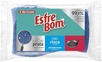 Kit 3 Esponjas Não Risca Com Íons de Prata Esfrebom Bettanin