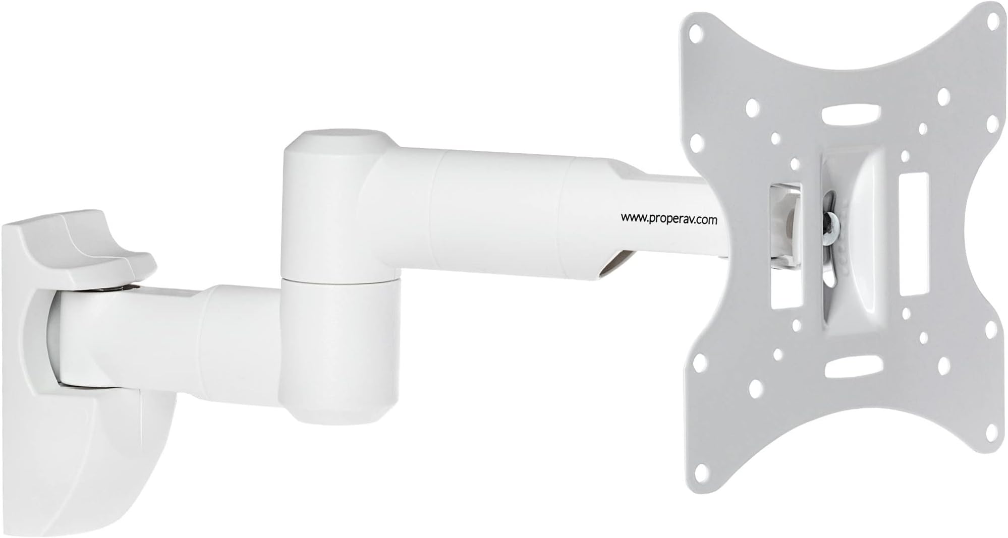 ProperAV White TV Wall Bracket for 23'' 24'' 28'' 32'' 37'' 40'' 42'' 43'' 46'' Tilt 20° VESA Max 200x200