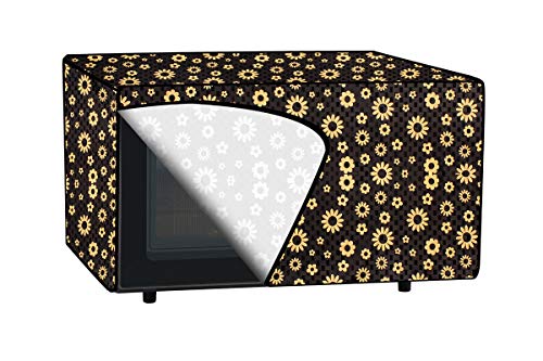 Image of The Furnishing Tree PVC Waterproof Microwave Oven Cover Compatible for Panasonic 20 L Convection NN-CT254BFDG Floral Pattern Yellow