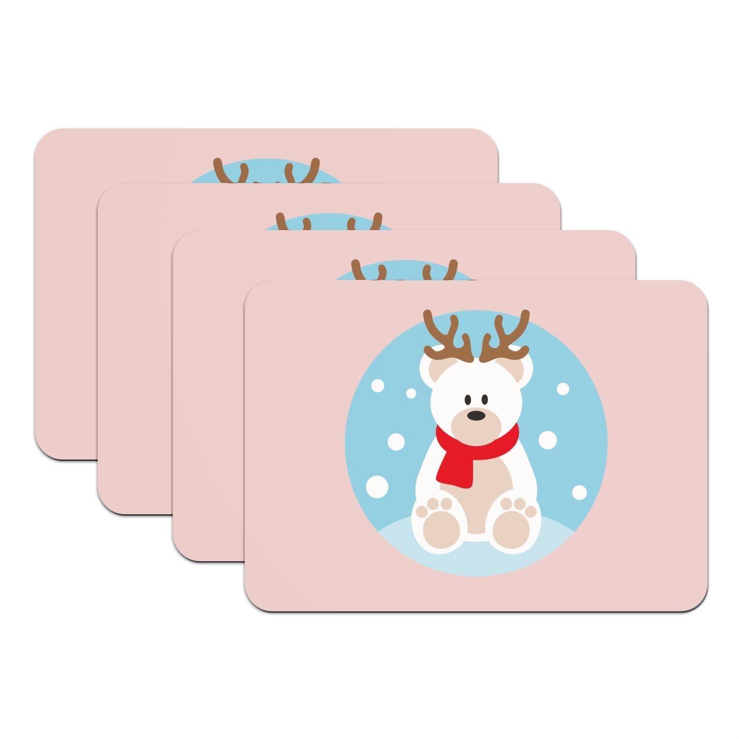 Set de table Noël ours renne en caoutchouc pour éviter les taches sur la nappe