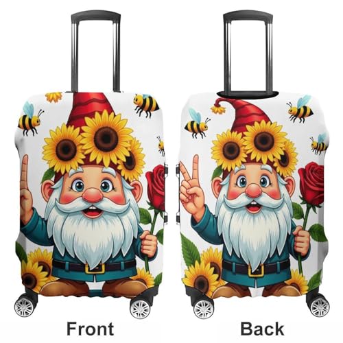 Luggage Cover Anti-Scratch Suitcase Cover Travel Luggage Covers Suitcase Protector (Be Kind Sunflower Gnome (3))3