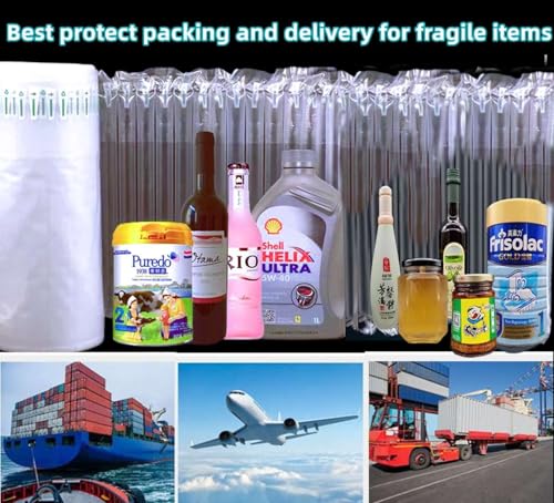 Luftpolsterfolie, aufblasbare Luftsäulenverpackung, große Luftpolsterrolle für schwere Beanspruchung, Versandbedarf für Online-Shop, Umzugsverpackungsrolle (transparent, 30 x 40 m)