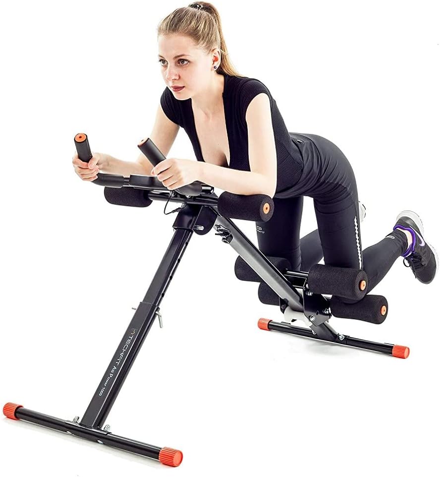 TechFit Abdominal Trainer, Foldable Ab Vertical 5 Minute Shaper, Fitness Equipment Vertical, Sturdy Ab Coaster, Round Waist Trainer, Power Plank Cruncher