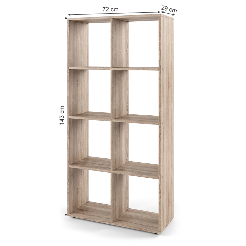 Vicco Raumteiler Scutum, Sonoma, 143 x 72 cm, zur Nutzung als Raumteiler oder offenes Bücherregal