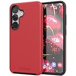 Crave Compatible with Samsung Galaxy S25 Case (6.2 inch), Slim Fit, Shockproof Dual Layer Grip, Wireless Charging Compatible - Red