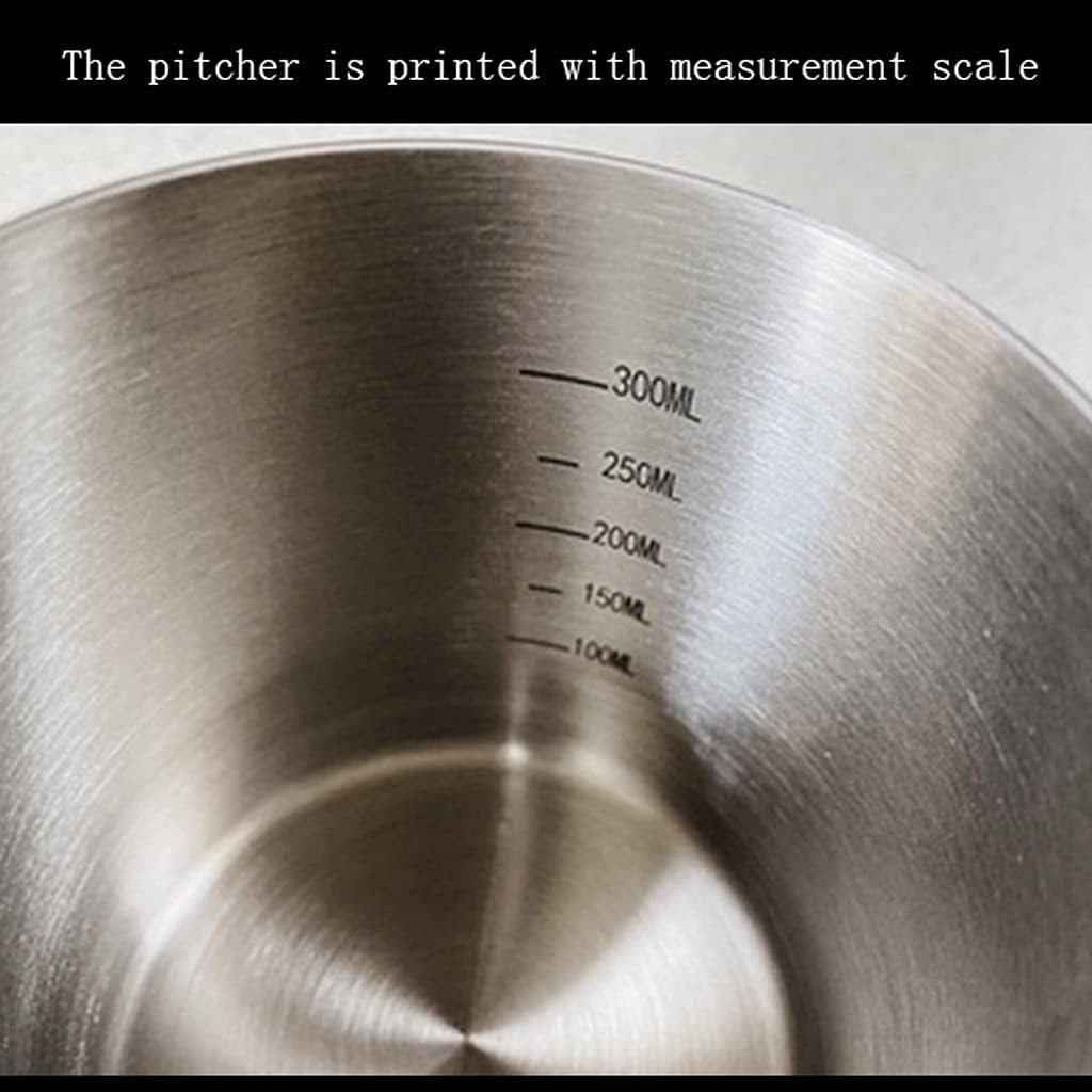 Easy Pour Gravy Boat Milk Pitcher Stainless Steel Pitcher of Coffee and Tea Kitchen Gravy Boat Milk Warmer and Wine Pot Suitable for Home Gift Restaurant 400ml Sauce Pourer ()