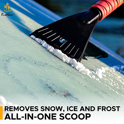 Econour 36″ 3 In 1 Extendable Snow Brush And Ice Scraper For Car Windshield | Telescoping 360° Snow Brush Pivoting Head | Window Ice Scraper For Snow Removal For Car, Suv, Truck Winter Car Accessories #TOP6