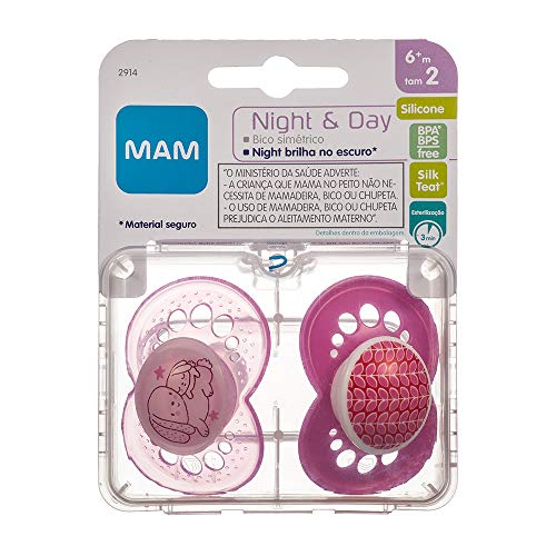 Conjunto com duas chupetas, MAM, Rosa