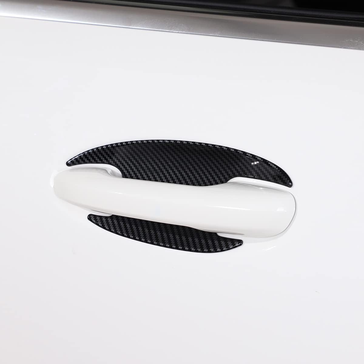 TINKI Car Door Handle Bowl Protection Cover Trim Compatible for Mercedes-Benz W206 C-Class C200 C300 Base Sport Sedan 4-Door 2022 2023 Exterior Accessories (ABS Plastic, Carbon Fiber Look)