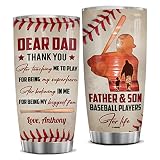 winorax Baseball Gifts For Dad Tumbler Personalized Father Son Baseball Player For Life Tumblers Cof