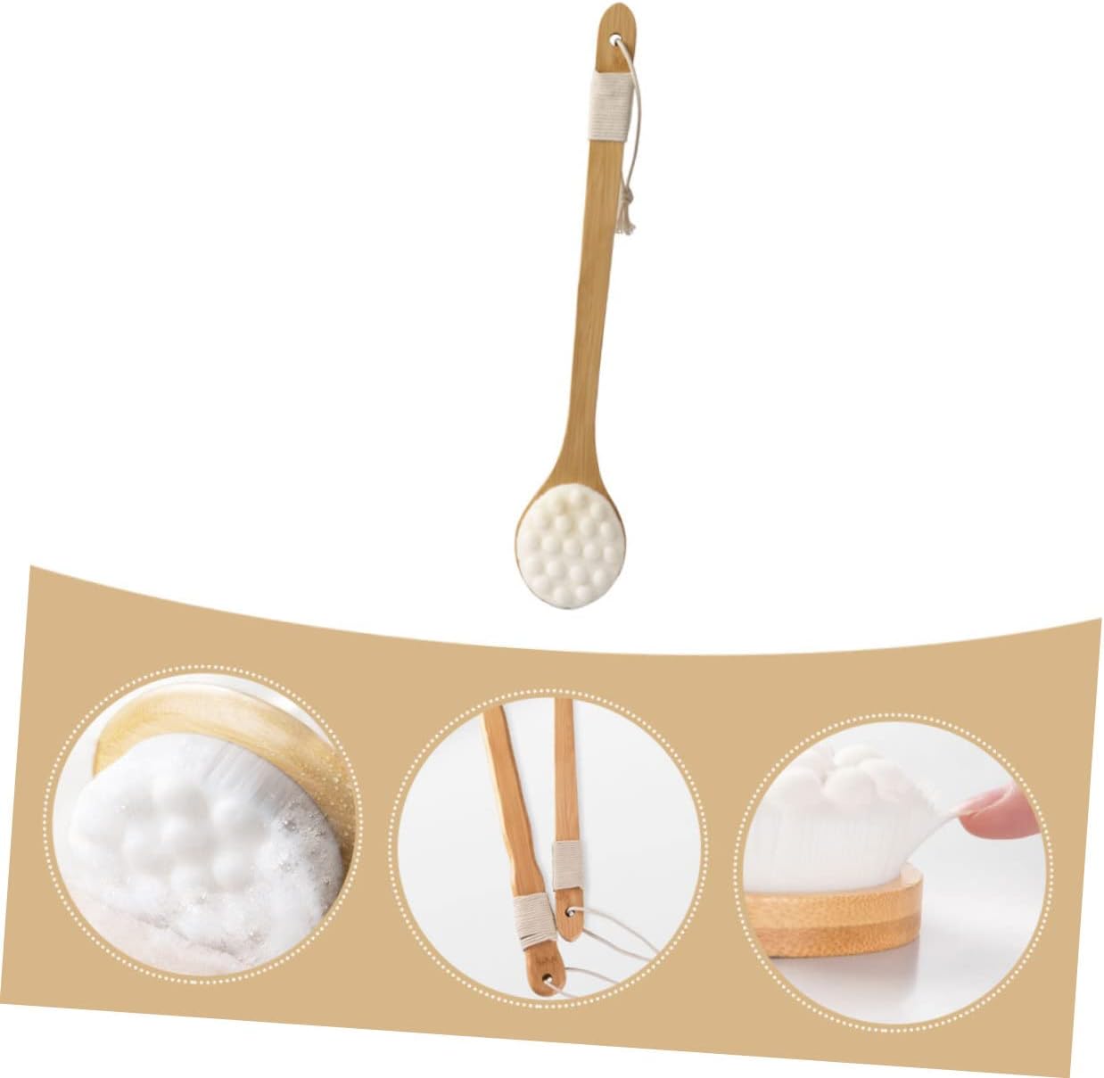 Shower Fibre Long Handle Back Scrubber for Gentle Exfoliation Ergonomic Design for Hard Reach Areas for Bathing Care Soft and Practical Skin Cleaning Brush